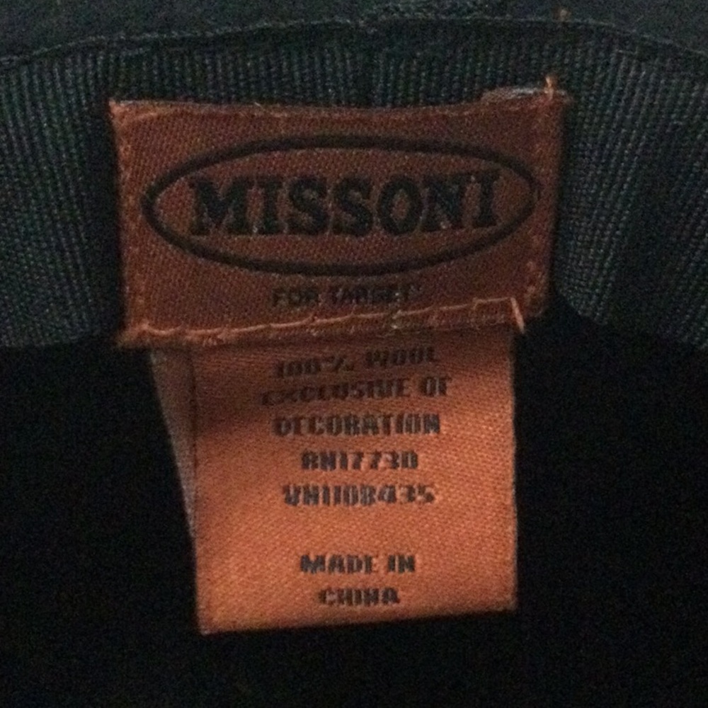Missoni for Target Black 100% Wool Flop Hat Worn Once - Picture 6 of 7
